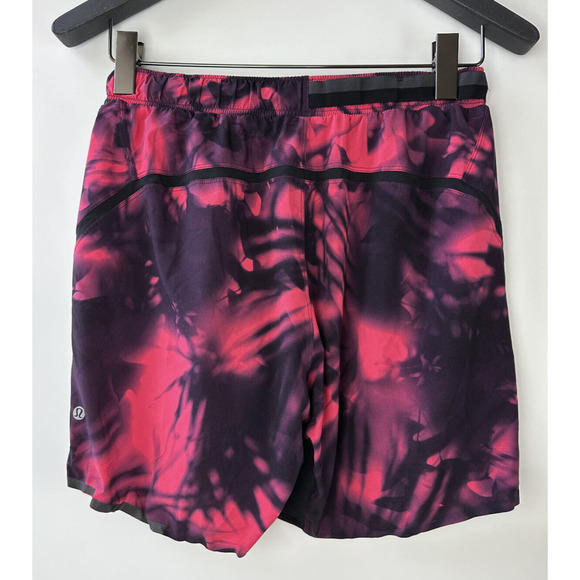 Lululemon Men's Lined Shorts Tie Dye Pink Black Zipper Pocket 7" Inseam Medium - Picture 12 of 14